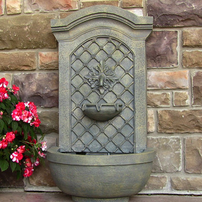 Fontaine murale solaire d'extérieur Rosette