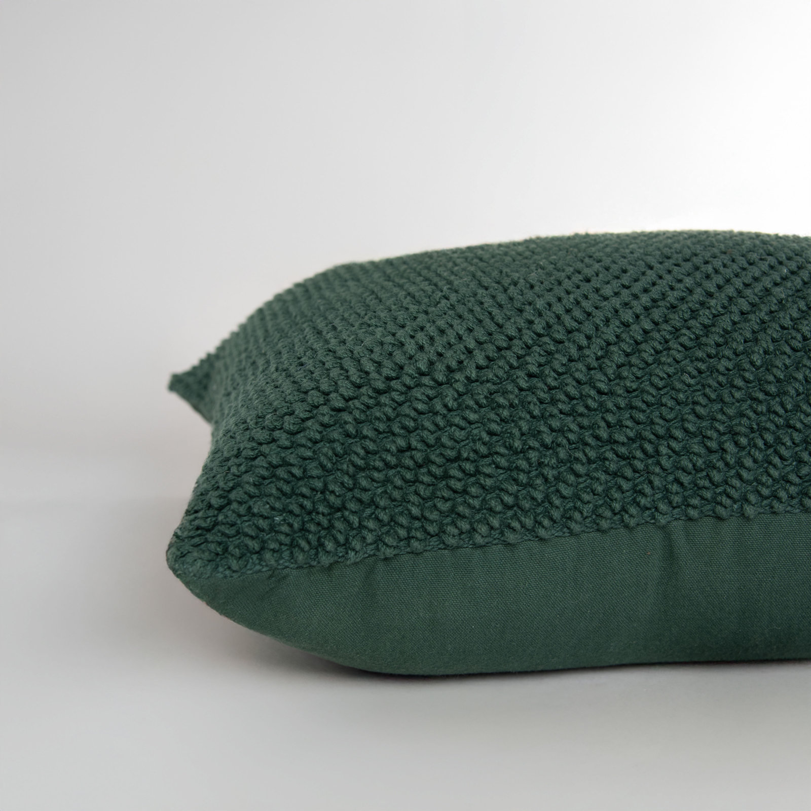 Mansel Textured Throw Pillow, Dark Green, Square 20", Polyester