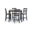 Ensemble de table de salle à manger à hauteur de comptoir Gasy, 4 chaises, bois, brun-108208128