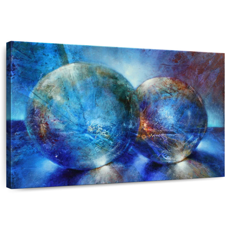 Deux billes bleues Alvord, H 20 po x l 30 po