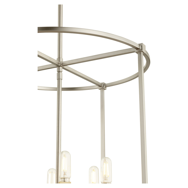 Lustre géométrique à 6 lumières Analie, Nickel satiné