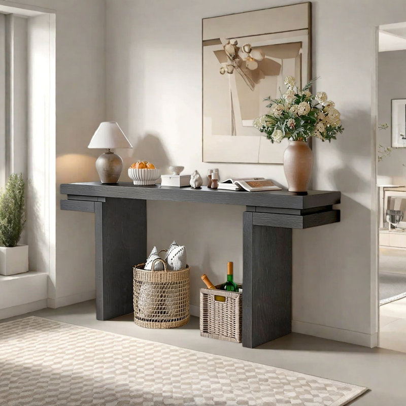 Console Retro Minimalist, H 29,92 po x l 62,99 po x P 15,75 po, Noir