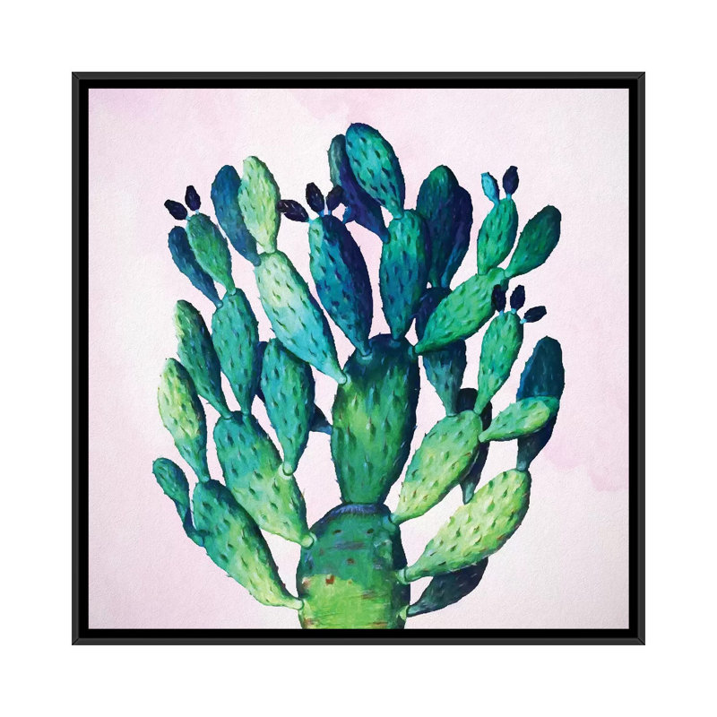 Cactus Plant by 83 Oranges - Wrapped Canvas Gallery-Wrapped Canvas Giclée, 12" H x 12" W x 1.5" D, Black Framed Canvas