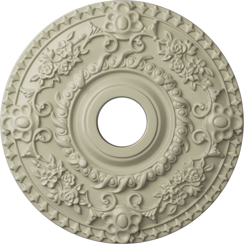 Médaillon de plafond Endurathane rose, DE 18 po x P 3 1/2 po x P 1 1/2 po (convient aux auvents jusqu'à 7 1/4 po), finition brique réfractaire peinte à la main