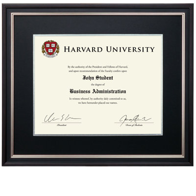 Excello Global Products 11" X 14" Document Frame With Double Mat