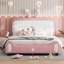 Lit plateforme en tissu d'ameublement-341418081