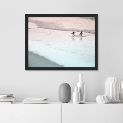 «Washed Out Minimalist Surfer Beach Shore» sur papier