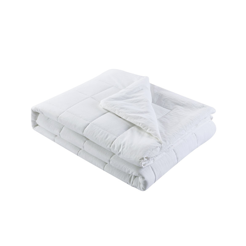 Couverture 100% coton délavé, Double, Blanc