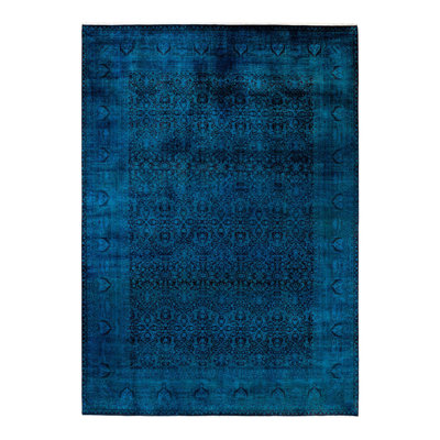 Tapis unique bleu de 10 pi 2 po x 14 pi 4 po Yides