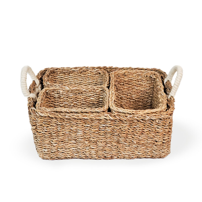 Ensemble de 4 paniers en jute de ruppie maritime Savar