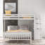 Lit mezzanine simple au-dessus d'un lit double avec escalier, blanc-89261641