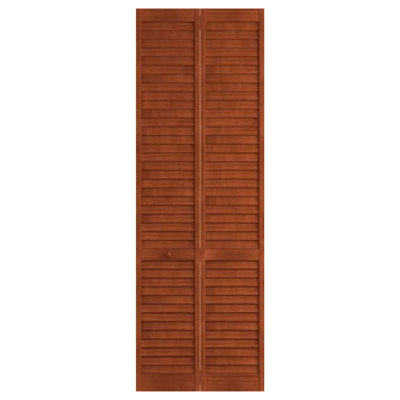 Porte pliante en pin à persiennes
