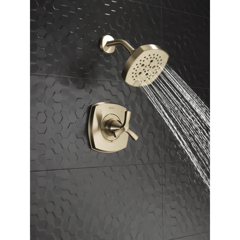 Stryke 14 Series Shower Faucet Trim with Diverter and Monitor, Gold
