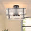 Plafonnier semi-encastré géométrique en verre 4 lumières-1995271104