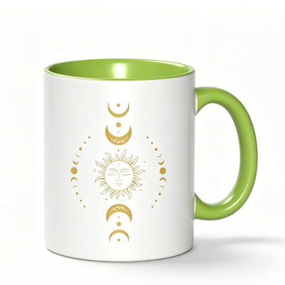 A Single Sun & Moon Ceramic Mug, Perfect for Coffee, Tea, Or Water. This for Halloween Gift Is a Fun Addition to Your Office Break Time.