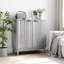 Buffet gris, armoire autoportante avec portes cannelées, armoire de rangement en bois pour le salon