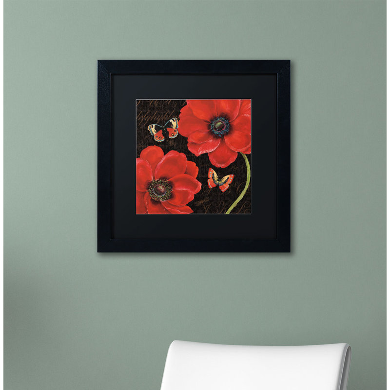 «Dolorse Petals and Wings III» par Daphne Brissonnet, reproduction d'art encadrée, H 11 po x l 11 po, Cadre noir, Noir