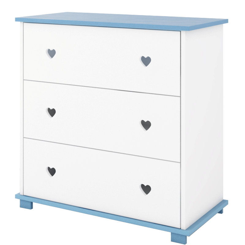 Kauffman Kids 3 - Drawer Chest, Blue/White