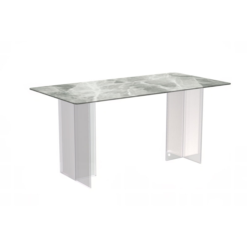 Deveau Dining Table, 29.1" H x 31.5" W x 62" L, Light Gray