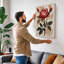 Crimson Rose Study Botanical - Wrapped Canvas-77462438-77462447