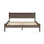Lit plateforme Eastern Mid-Century gris moderne avec pieds fuselés ronds, structure, ensemble de lattes, sans sommier, lit en bois Delight, installation fiable, ressort pour