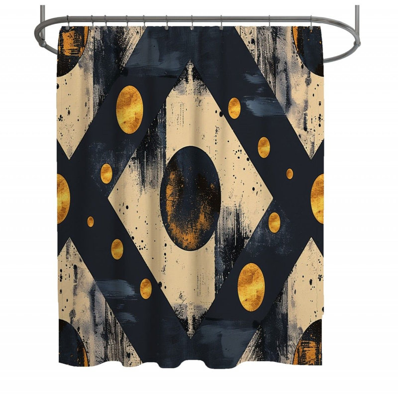 Geometric Abstraction Art Abstract Shower Curtain, 83"H x 70"W