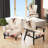 Peach Cream Multifaceted Whirls - Upholstered Modern Arm Chair, Peach Accent Chair
