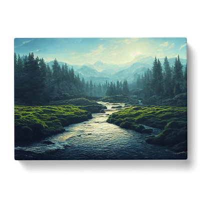 Hypnotic Forest Stream - Wrapped Canvas