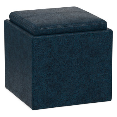 Rockwood 18"W Upholstered Cube Storage Ottoman