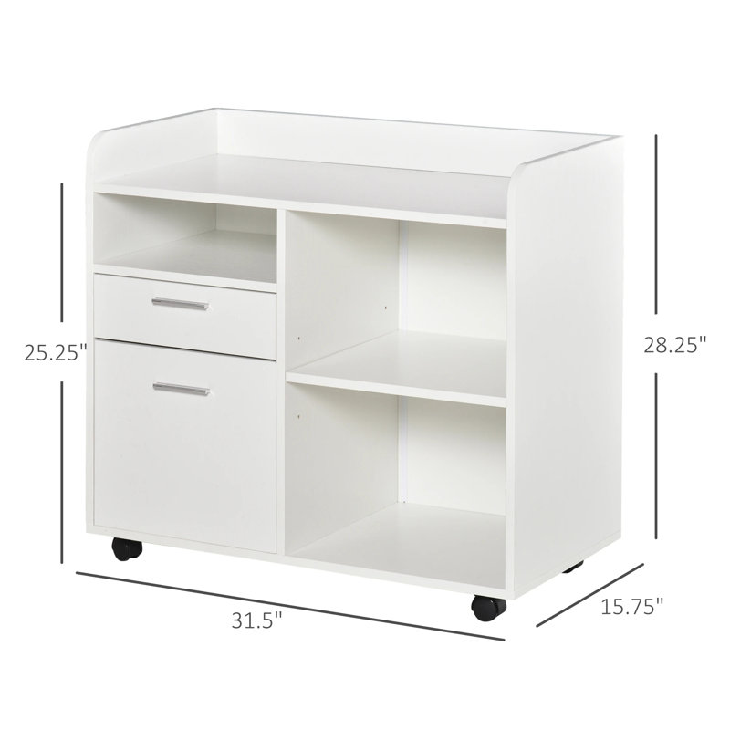 Zendeya 31.5'' Wide 2 -Drawer Mobile File Cabinet, White