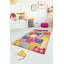 Tapis rectangulaire en velours tissé à la machine rouge / bleu / jaune-1698495755
