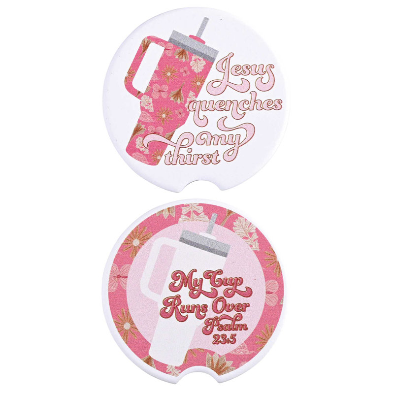 Sous-verre de voiture Jesus Quenches Thirst 2pk