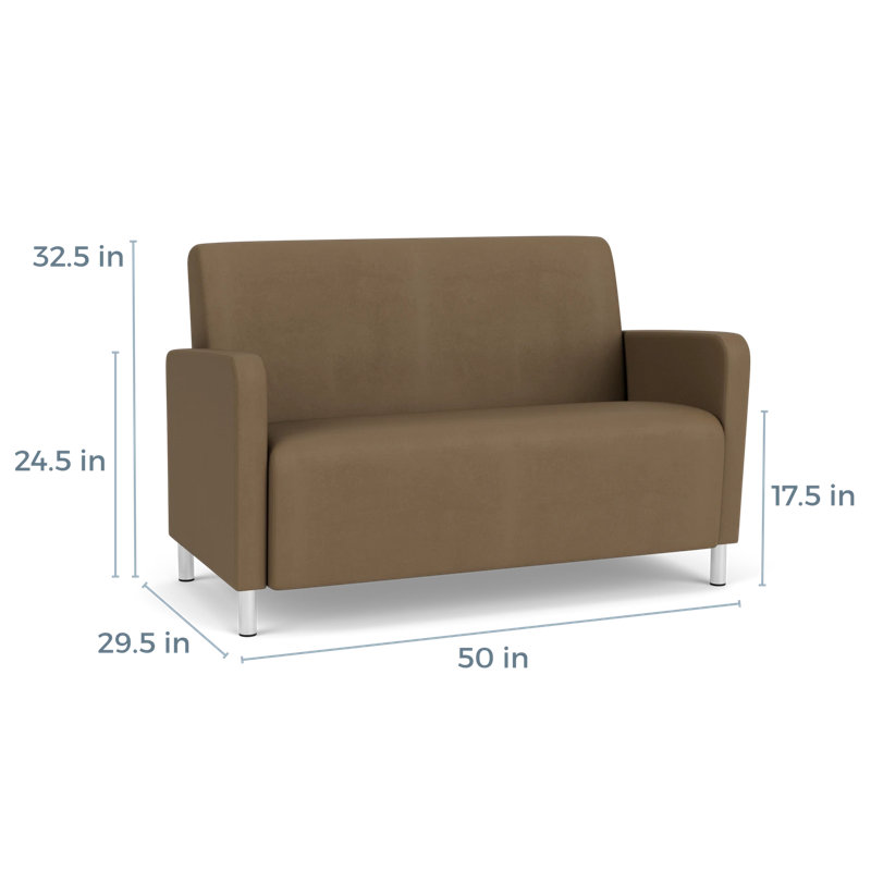Causeuse de réception Ravenna, Acier brossé, Patriot Plus taupe