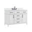 Meuble-lavabo simple encastrable 48 po avec plateau en pierre reconstituée blanche Neo-878705704-985264138