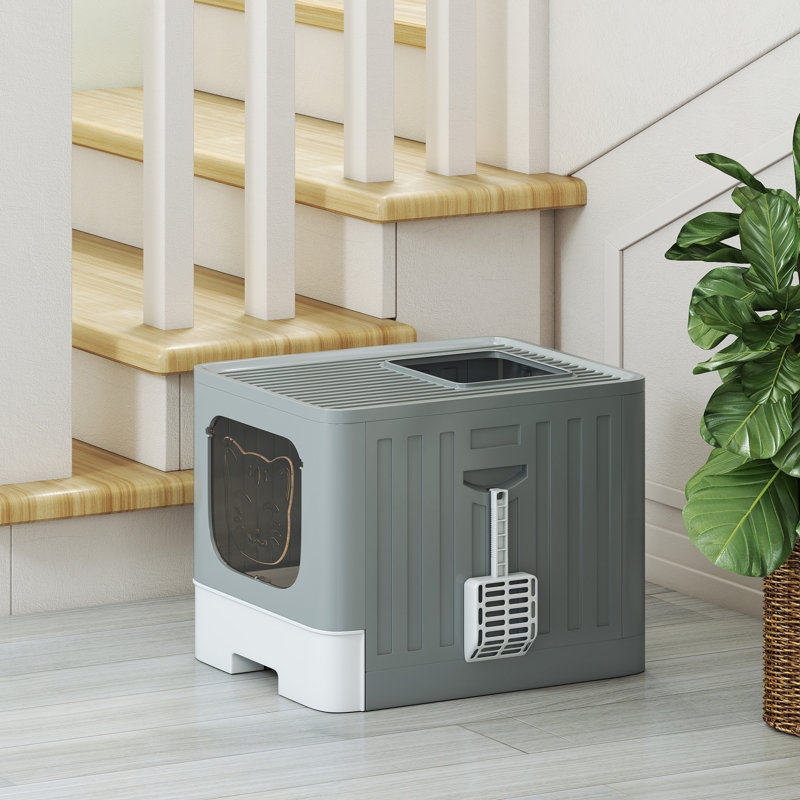 Polyethylene Plastic Litter Box Enclosure, Grey