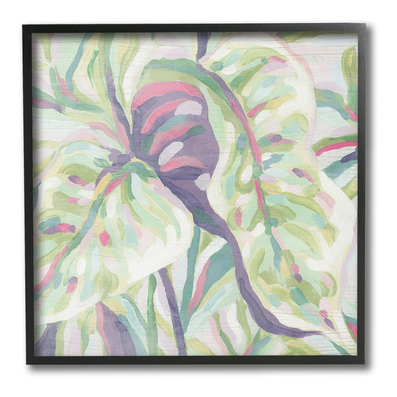 Droopage, feuilles, estampe numérique Artby June Erica Vess, Giclée encadrée noir minuit, H 12 po x l 12 po