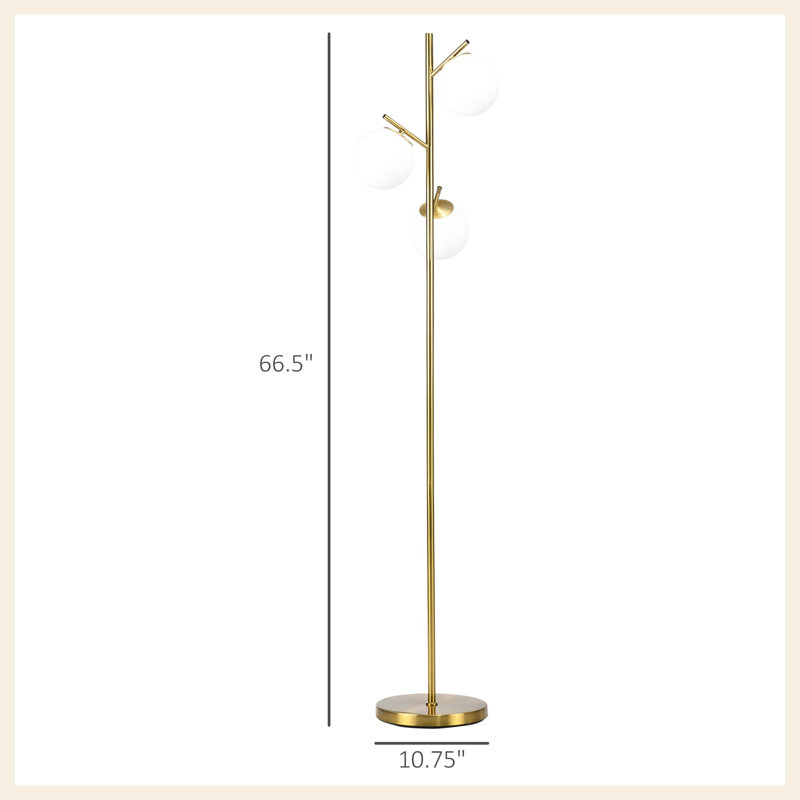Lampe sur pied à branches 3 lumières Modern