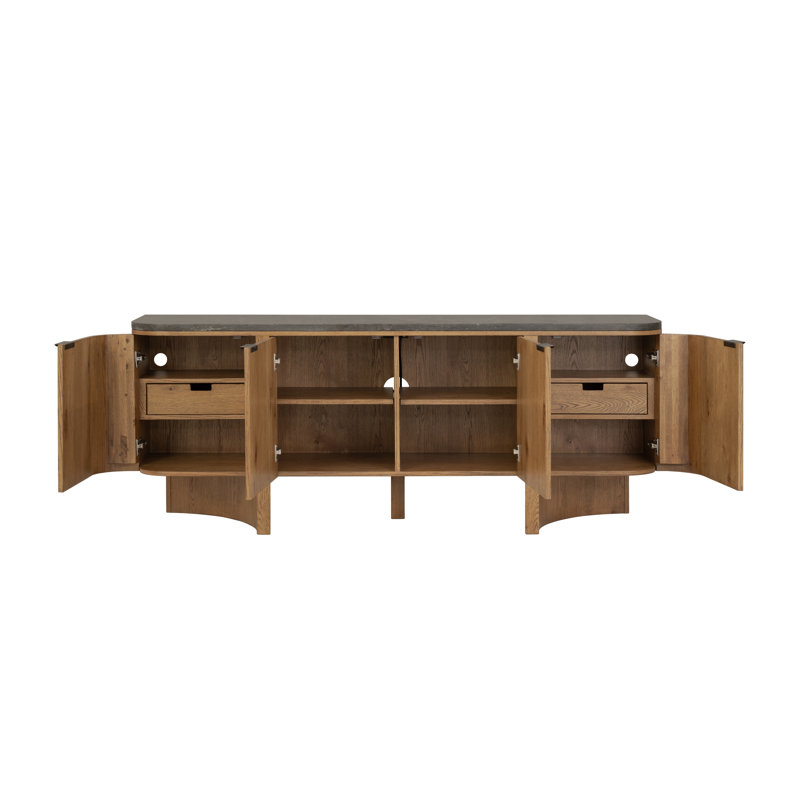 Solstice TV Stand Console, Oak/Blue