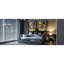 Lit de jour simple moderne avec armoire vitrée et générateur d'ambiance à DEL, éclairage ambiant de rangement polyvalent en bois gris,-832200085-832200084