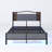 Upholstered Bed Frame With Led Lights & Charging Station-1676284720
