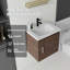 Meuble-lavabo flottant 20 po avec lavabo, porte à fermeture en douceur, lavabo en céramique, contreplaqué-1172499409