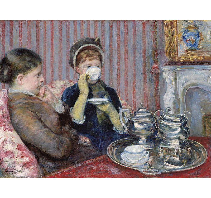 Art Astoria Grand Cassatt, Mary sur toile tendue, "The Tea" 55409, H 15 po x l 18 po