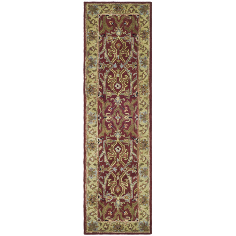 Tapis oriental en laine touffeté à la main Balthrop, Tapis de couloir 2 pi 3 po x 10 pi