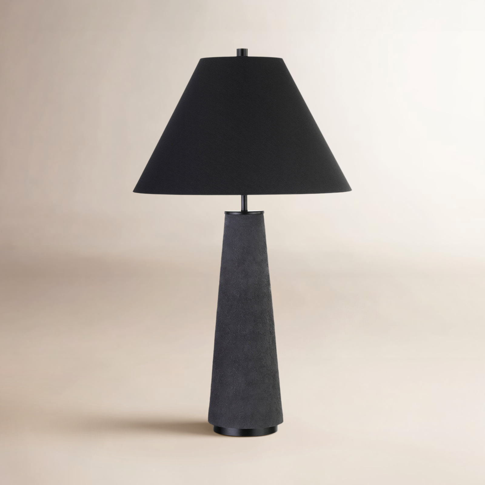 Ceramic Table Lamp, Matte Black