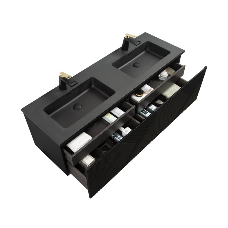 Breesford 59'' Double Bathroom Vanity with Acrylic Top