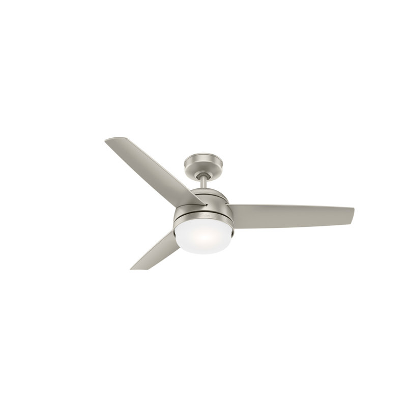 48" Midtown 3 - Blade Standard Ceiling Fan with Remote Control and Light Kit Included, Matte Nickel