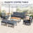 Canyon Metal Patio Coffee Table With Polywood Top, Small Outdoor Side Table For Deck & Balcony-116489276
