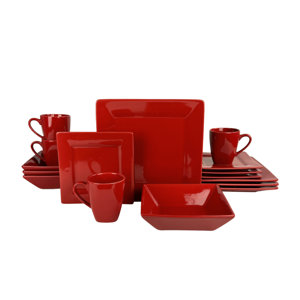 Nova Square 16 Piece Dinnerware Set, Service for 4