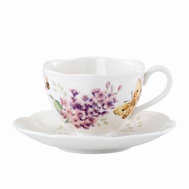 Mini Lavender Butterfly Porcelain Tea Light Candle Holders, Set of 6