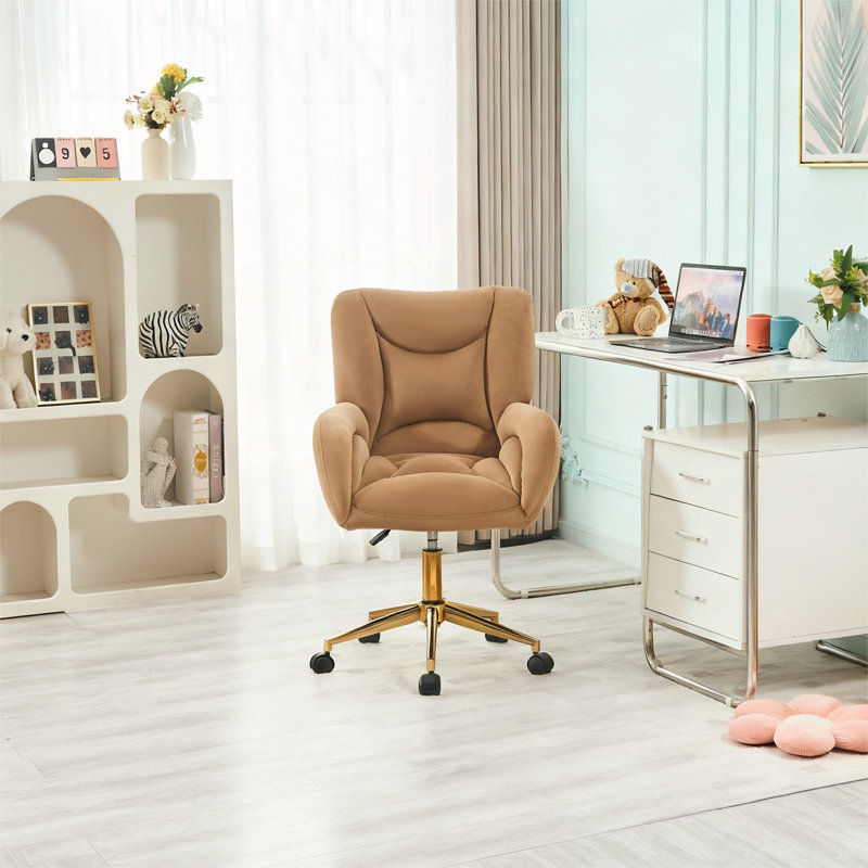 Chaise de bureau pivotante 360, Café, Velours